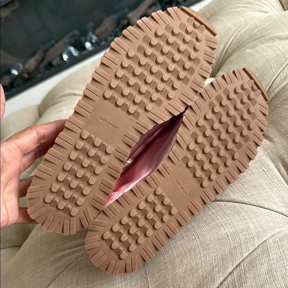 Tory Sport Pink Metallic Sneakers with White Soles